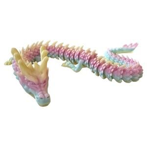 Horned Dragon 3D Printed Pastel Rainbow Multicolor NEW